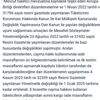 Ande Tesettür Ticaret Bakanlığı İade Kargo Ücret Prosedürü Uygulamıyor