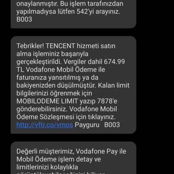 Vodafone İzinsiz Para Çekimi