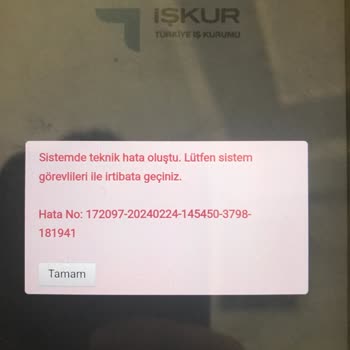 İŞKUR Sistem Hatasından Dolayı Kod Gelmeme