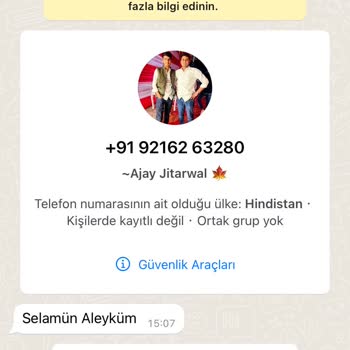 WhatsApp Üzerinden Yabancı Bir Numaradan Mesaj Aldım, Şikayetçiyim!
