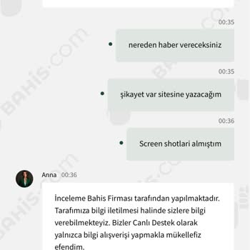 Bahis.com Paramı Vermedi Hesabımı Kapattı