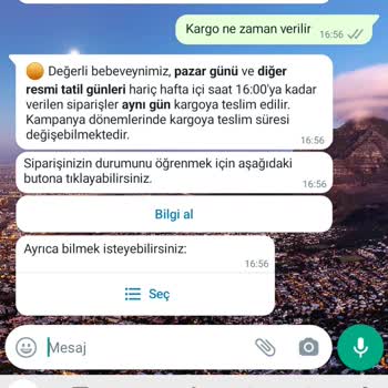 Ebebek Kargo Yollanıyor Sipariş İptali Yapmıyor