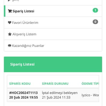 Hocawebde.net Hocawebde İptal Olmayı Bekleyen Sipariş