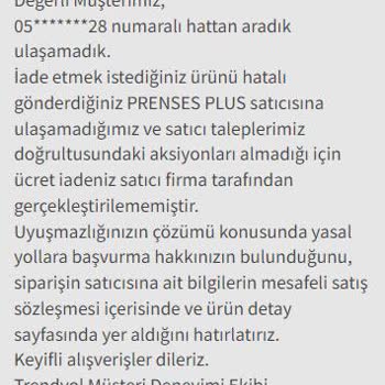 Trendyol Aldığım Ürünün İadesi Sürecinde Beni Mağdur Etti