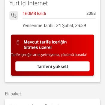 Vodafone Henüz Bitmemiş Pakete Asim Ücreti Yansıtılması
