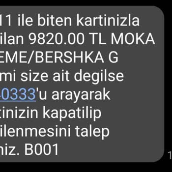 MOKA/Bershka Üzerinden Benden Habersiz Kartımdan Para Çekildi