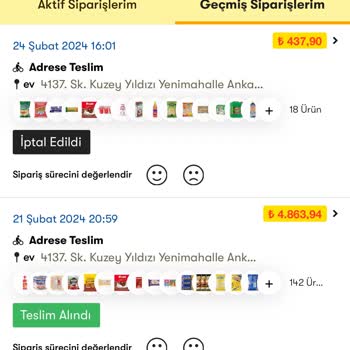 Cep Şok Siparişimi İptal Etti