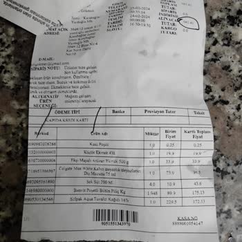 Carrefour SA Özensiz Sipariş Ve Eksik Gelmesi