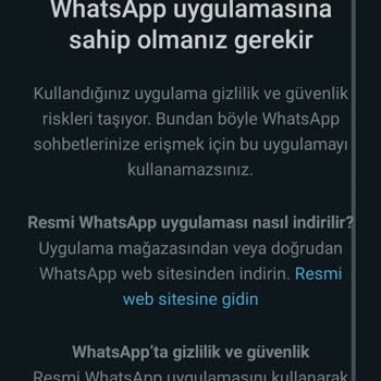 WhatsApp Orijinal Hesabıma Geçiş Yapamıyorum