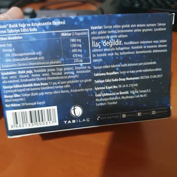 TAB İlaç Krilom Omega 3 Oksitlenme Sorunu