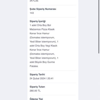 Domino's Pizza Eksik Veya Hatalı Ürün