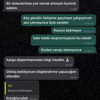 Joewstore Para İademin Yapılmasını İstiyorum