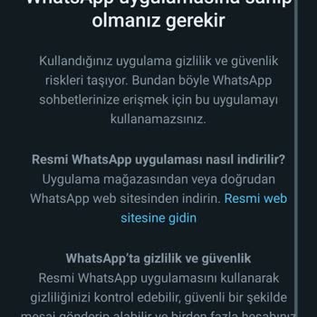 WhatsApp Resmi Olmayan Sürüm Hatası