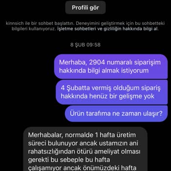 Kinnsich Gönderilmeyen Sipariş Hakkında