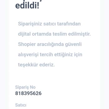 Shopier'den Aldığım Kod Bana Gelmedi
