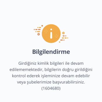 İş Bankası 1684680 Kodlu Uyarı