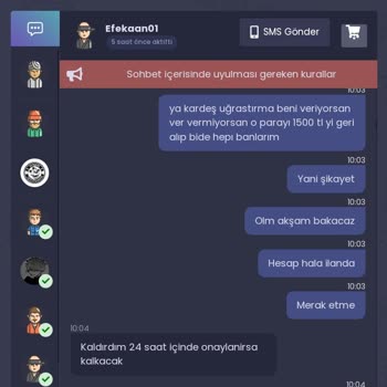 itemsatış 1500 TL Hesap Aldım Hesabı Vermedi