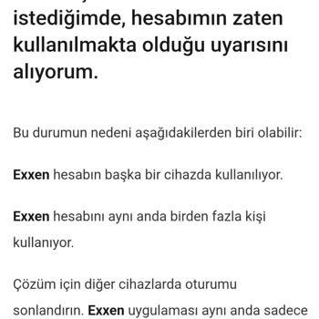 Exxen Aynı Anda Tek Kullanıcı Sorunu