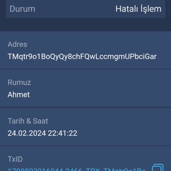 Bitexen Hatalı İşlem Hatası