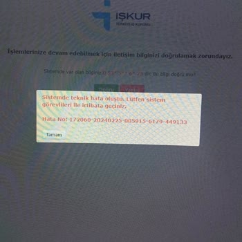 İŞKUR Telefon Kodu Hatası