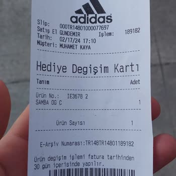 adidas Hediye Aldığım Ürünü Değişim Yapamıyoruz.