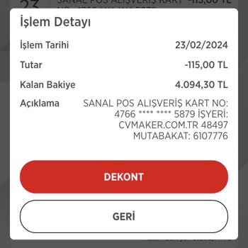 Cvmaker.com.tr İzinsiz Ücret Tahsilatı Şikayeti