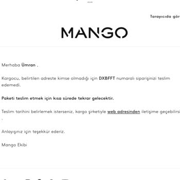 Mango Online 3 Ay Oldu Paramda Yok Üründe.