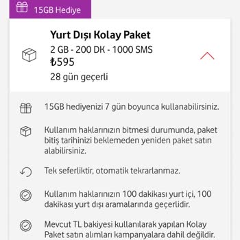 Vodafone'dan Ücret İadesi İstiyorum
