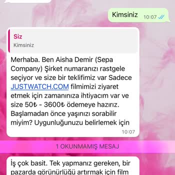 WhatsApp Bilinmeyen İşletmeci