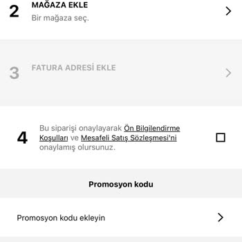 Sephora Teslimata Adres Eklenmiyor