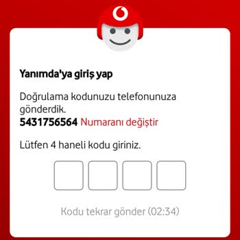 vodafone sms kod