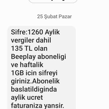 Vodafone Beeplay Üyeliği Hakkında Şikayet