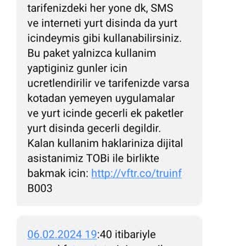 Vodafone Yurt Dışında Onay Almadan Ek Paket Alma Durumu
