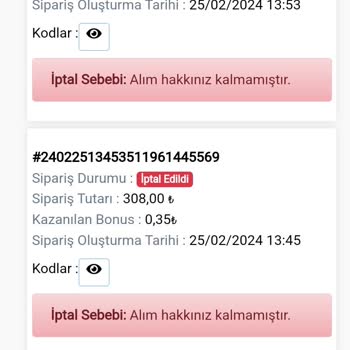 Vatangame.com Alım Hakkınız Kalmamıştır Uyarısı