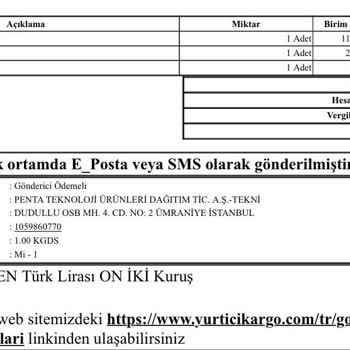 Penta Teknoloji Penta Garanti İçin Yüksek Kargo Ücreti Alıyor