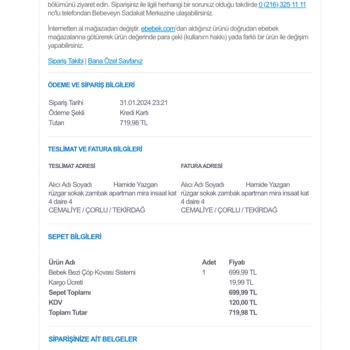 Ebebek İnternet Alışverişi Mağduriyeti