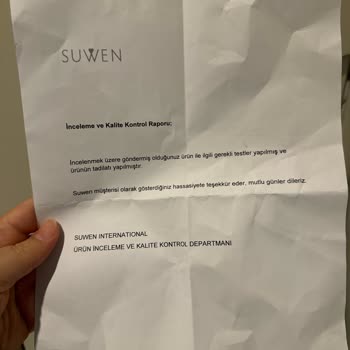Suwen Kalitesiz Ürününe Sahip Çıkmayan Bir Marka