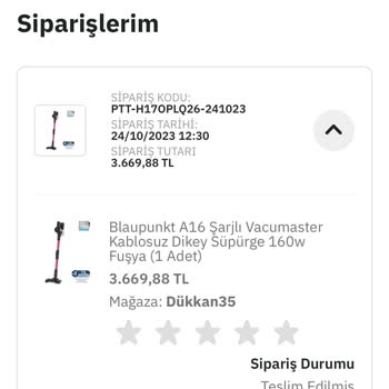 3 Aylık Blaupunkt A16 Süpürge Şarj Tutmuyor