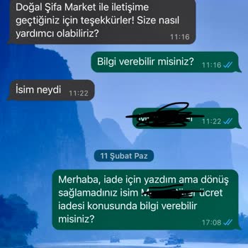 Doğal Şifa Market İşletmesi Ücret İadesi Yapmıyor!