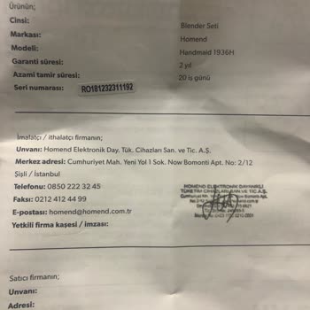 A101'den Aldığım Blender Seti Kısa Sürede Arızalandı