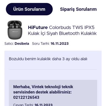 Teknosa Kulaklığı Tamir Etmeden Geri Gönderdiler