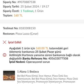 Trendyol Yemek Umursamaz Ve Açıklamasız Tavırları