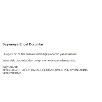 ÖSYM KPSS Tercih Yapamama