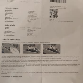 Viomi 5 Pro Lazer Sensör Hatası Tekrar Tekrar Aynı Hata