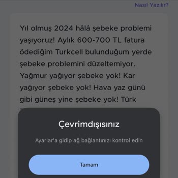 Turkcell Şebeke Sorununu Çözemiyor!