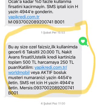 Yapı Kredi Bankası Tanımladığı Taksitli Nakit Avansı Vermemek İçin Limit Yükseltmiyor