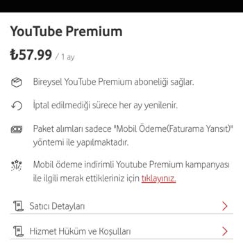 Vodafone 3 Ay Youtube.com Premium Vermiyor