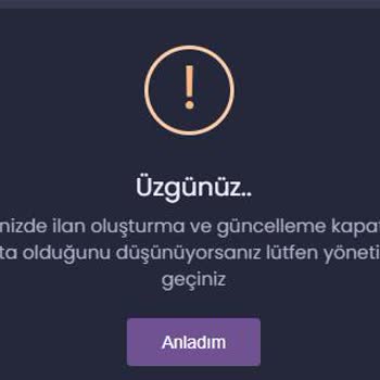 İtemsatis Hesabımda İlan Açamama Erişimi.