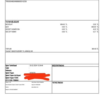 Akbank 0952-Haz. Ve Ser. Piy. Opr. Bol. Hesabına Geçen Yanlış Paralar