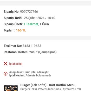 Trendyol Yemek Trendyol Paramı İade Etmiyor